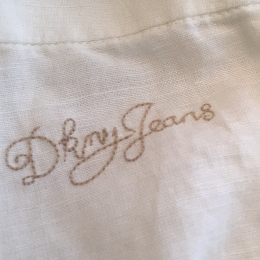 DKNY linen /cotton cropped pants - Picture 5 of 6